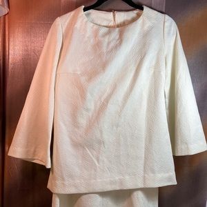 Vintage 70’s cream double knit top & long skirt 38” chest 26” waist 116‎